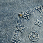 Lv Washed Denim Shorts