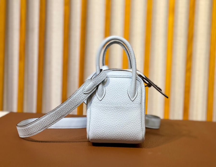 Hermes Mini Lindy Blue Pale Taurillon Clemence