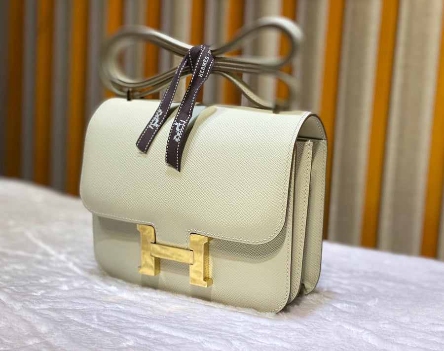 Hermes Constance 18 White Epsom