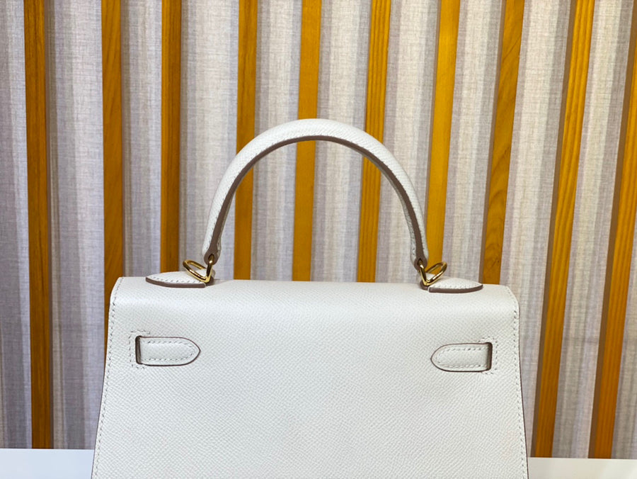 Hermes Kelly 25 白色 Epsom