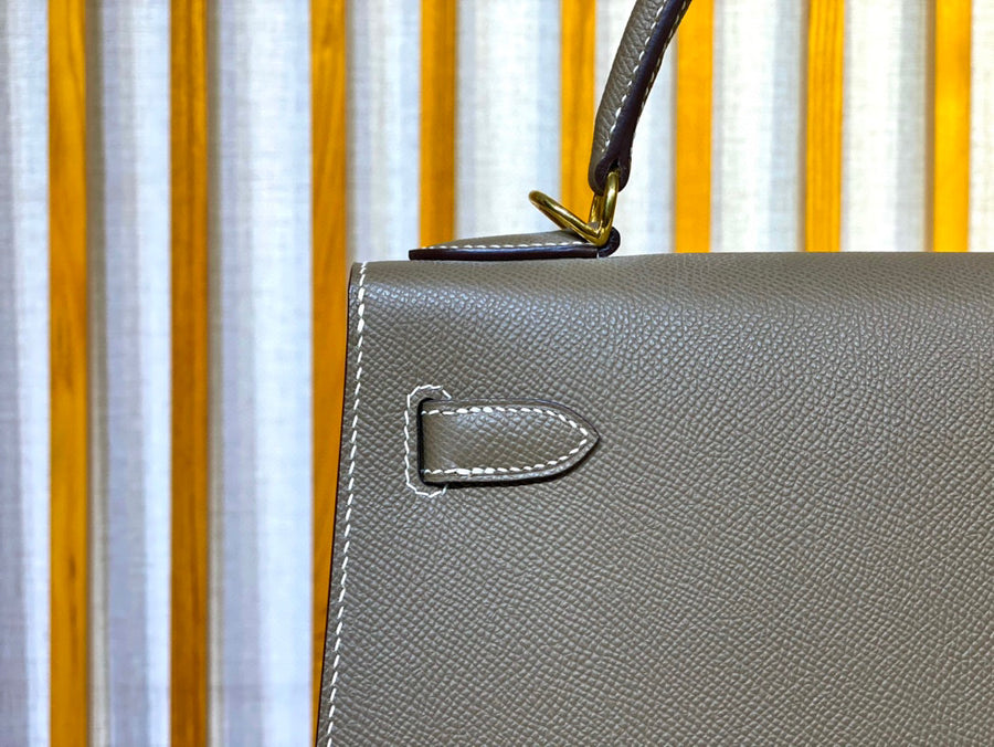 Hermes Kelly 28 Etoupe Epsom Gold Hardware