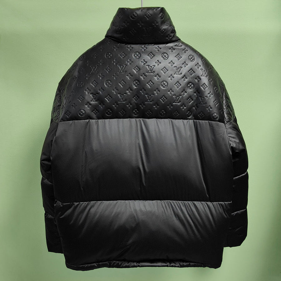 LV Black Leather Down Jacket