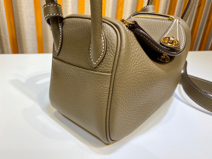 Hermes Mini Lindy Etoupe Taurillon Clemence