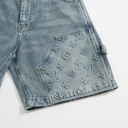 Lv Washed Denim Shorts