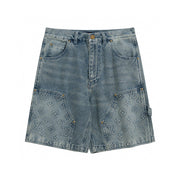 Lv Washed Denim Shorts