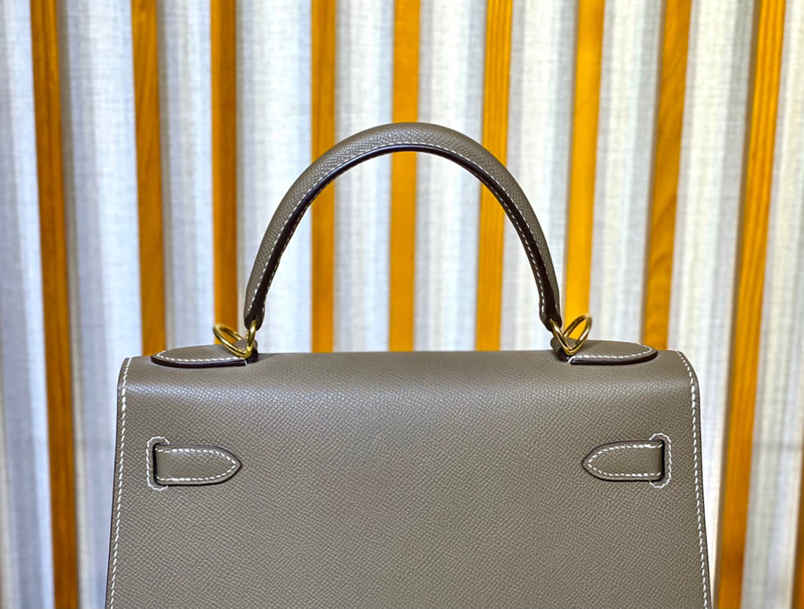 Hermes Kelly 28 Etoupe Epsom 金色五金