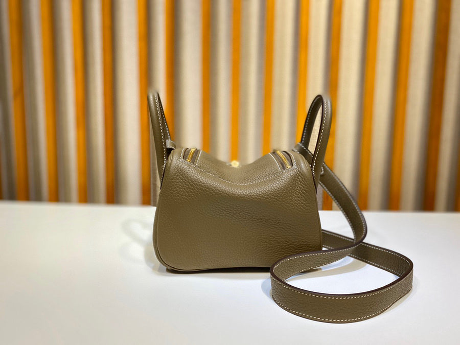 Hermes Mini Lindy Etoupe Taurillon Clemence