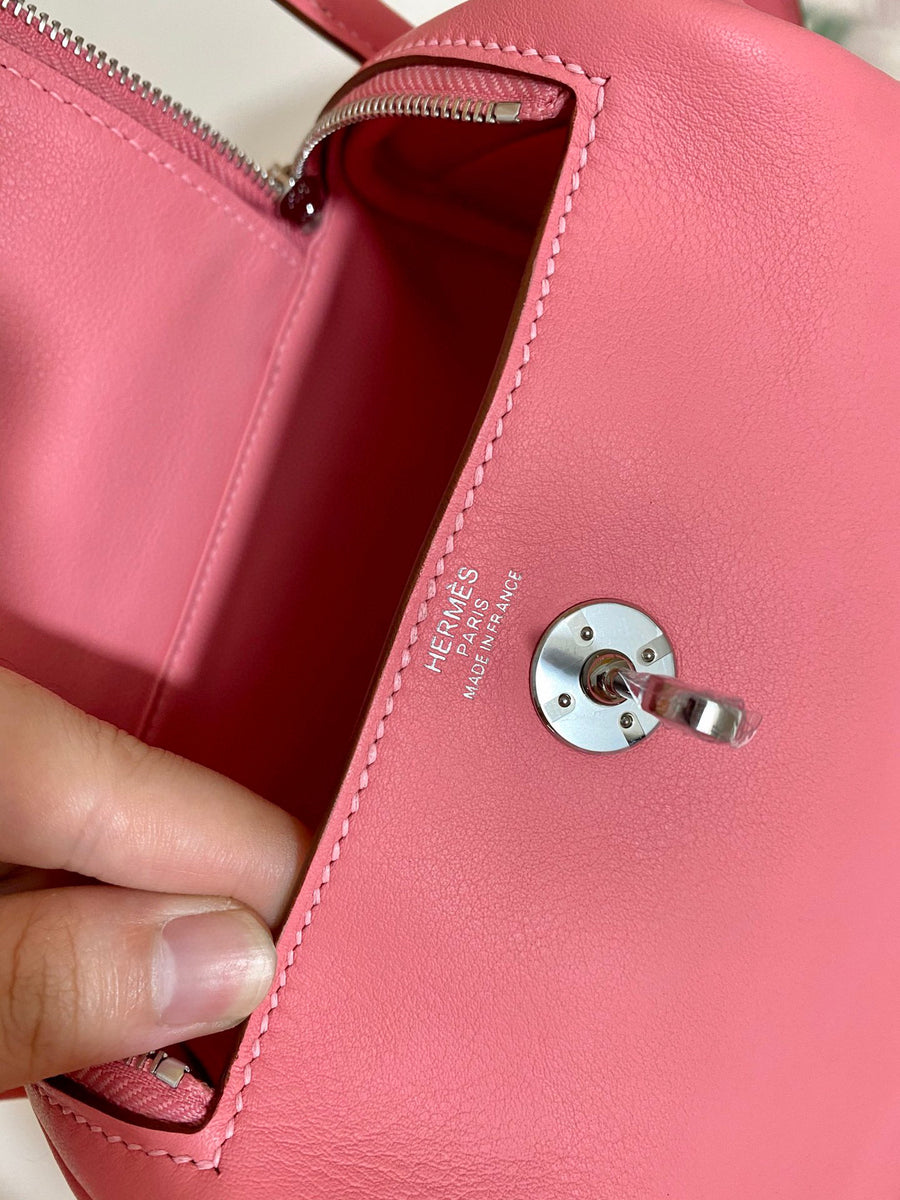 Hermes Mini Lindy Rose 五彩纸屑 Taurillon Clemence