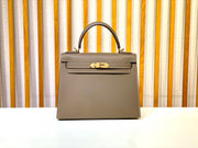 Hermes Kelly 28 Etoupe Epsom 金色五金