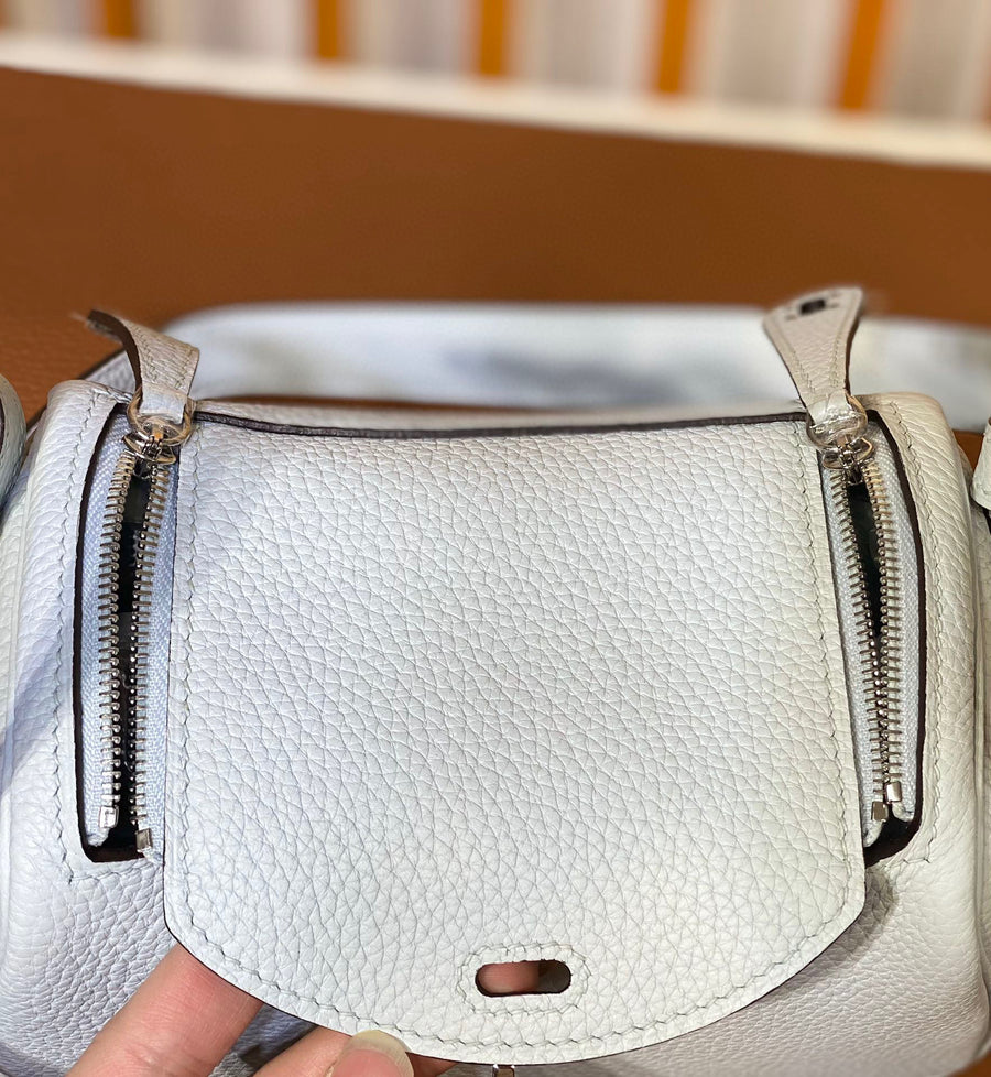 Hermes Mini Lindy Blue Pale Taurillon Clemence