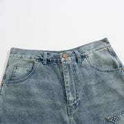 Lv Washed Denim Shorts